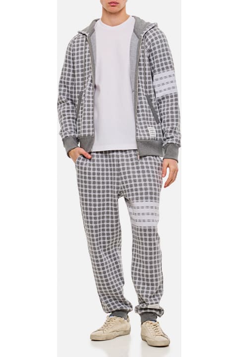 Thom Browne Fleeces & Tracksuits for Men Thom Browne Check 4 Bar Cotton Sweatpants