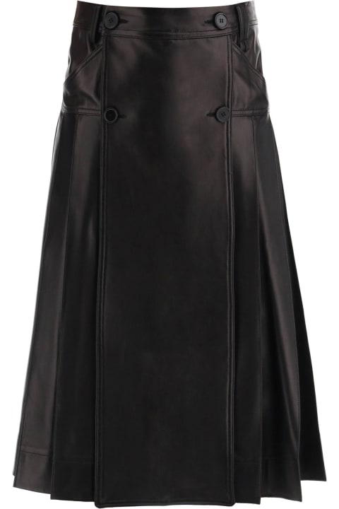 Pleated Nappa Leather Kilt
