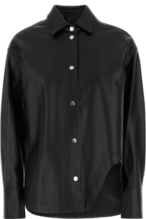Homeware The Attico Black Leather Eliza Shirt