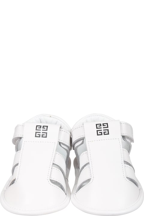 White Sandals For Baby Kids With 4g Pattern