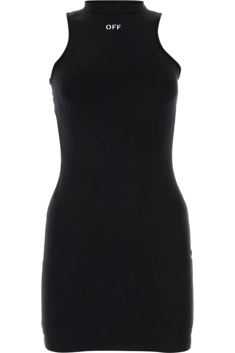 Fashion for Women Off-White Black Stretch Nylon Mini Dress