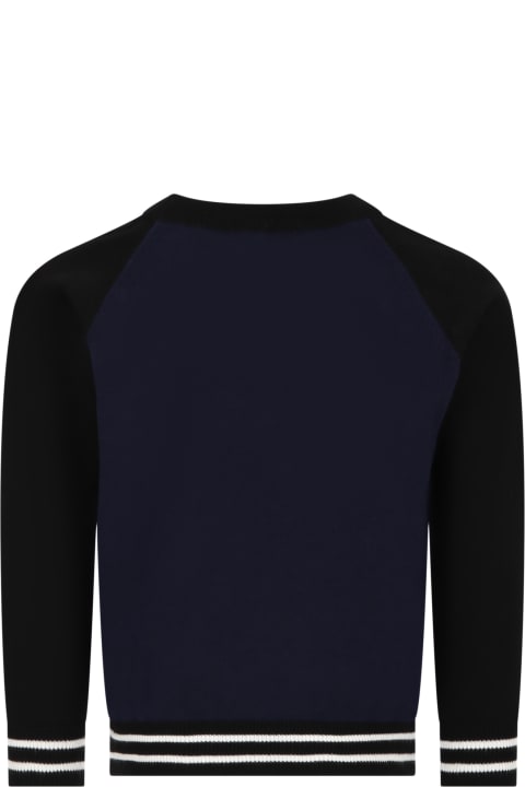 Blue Sweater For Boy With Logo