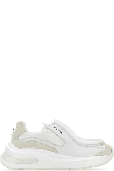 Shoes Sale for Men Prada White Systeme Sneakers