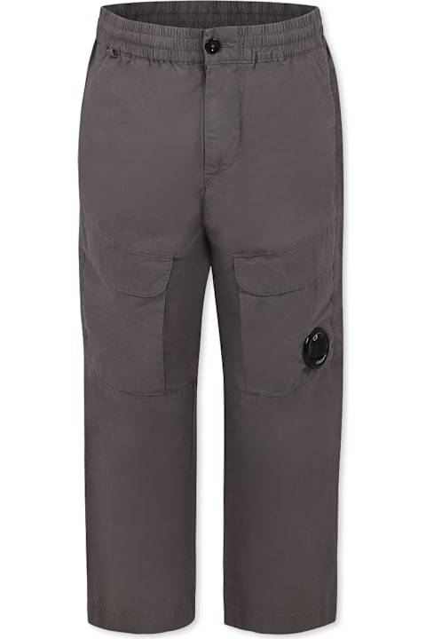 C.P. Company Undersixteen Bottoms for Boys C.P. Company Undersixteen Grey Trousers For Boy With Logo