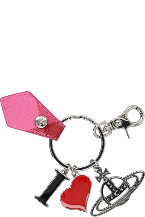 Keyrings for Women Vivienne Westwood I Love Orb Keyring