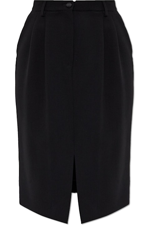 Homeware Dolce & Gabbana Dolce & Gabbana Wool Skirt With Front Slit