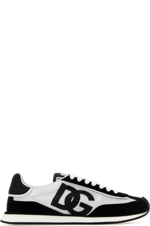 Homeware Dolce & Gabbana Two-tone Suede And Mesh Dg Aria Sneakers