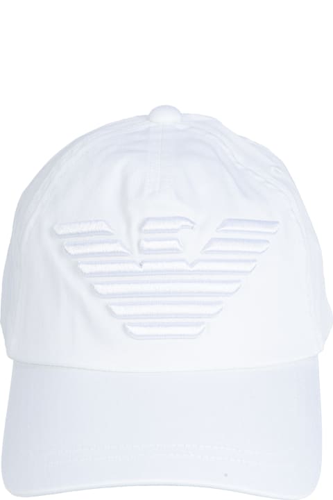 Hats for Men Emporio Armani Emporio Armani Hats White