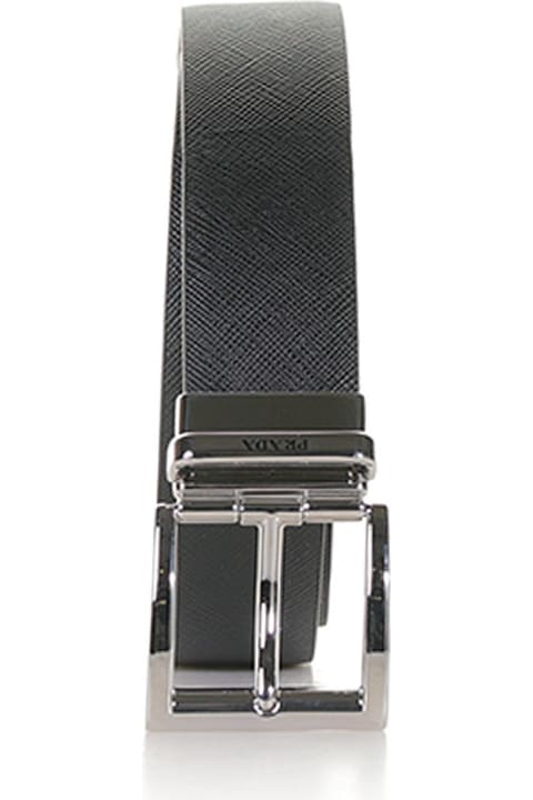 Prada Accessories for Men Prada Reversible Belt In Saffiano Leather