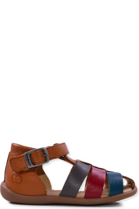 Sandals In Colored Leather