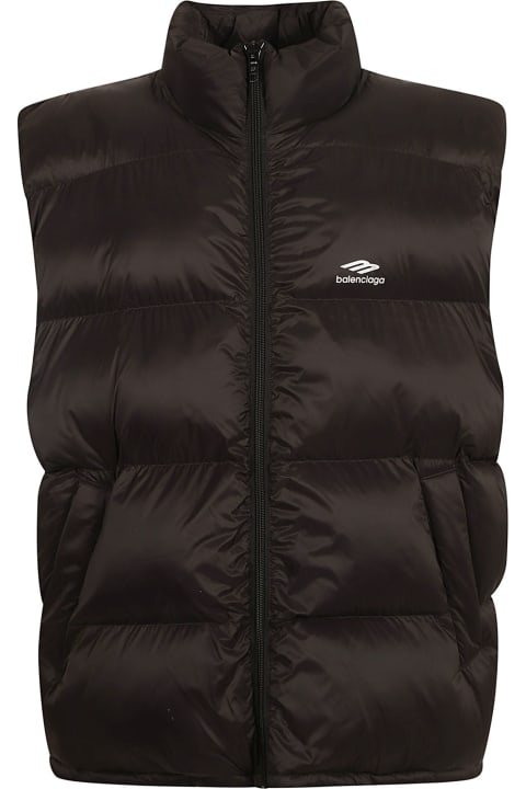 Balenciaga Coats & Jackets for Men Balenciaga Logo Zip Padded Gilet