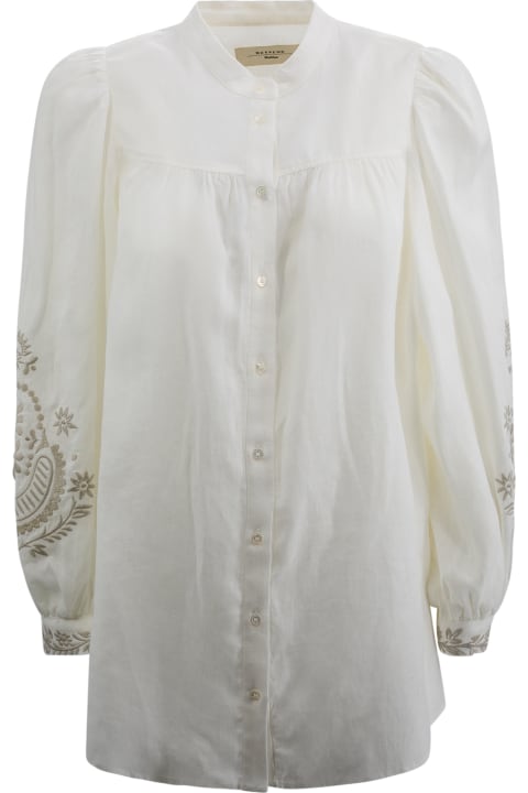 Weekend Max Mara for Men Weekend Max Mara Linen Canvas Shirt With Embroidery