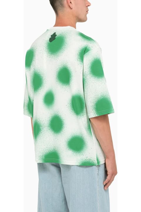 Moncler Genius Topwear for Women Moncler Genius White And Green Polka Dot T-shirt
