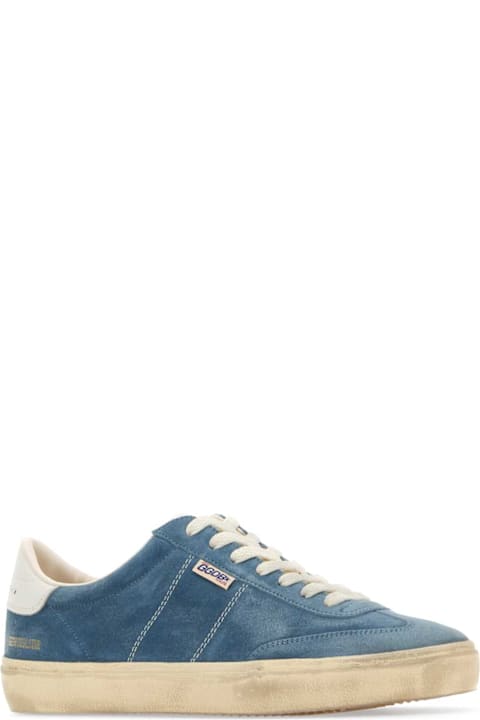 Golden Goose أحذية لـ القسم الرجالي Golden Goose Light Blue Suede Soul Star Sneakers