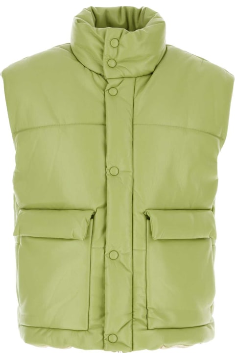 Nanushka Coats & Jackets for Men Nanushka Light Green Synthetic Leather Jovan Padded Jacket