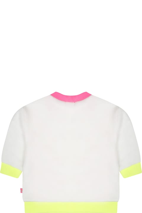 Topwear for Baby Girls Billieblush Ivory Sweatshirt For Baby Girl With Llama