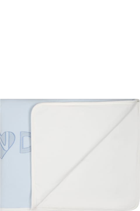 ベビーガールズ Fendiのアクセサリー＆ギフト Fendi Light Blue Blanket For Baby Boy With Logo