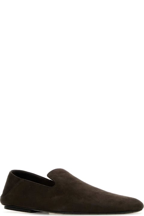 Bottega Veneta أحذية لـ السيدات Bottega Veneta Dark Brown Suede Adamo Slippers