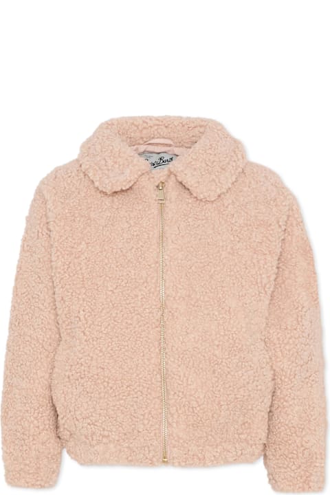 أدوات منزلية MC2 Saint Barth Pink Faux Fur Coat For Girl With Logo