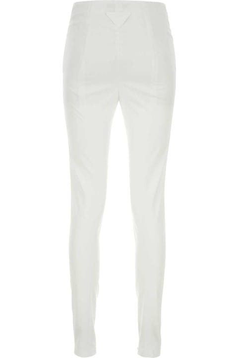 Prada Clothing for Women Prada White Stretch Poplin Pant