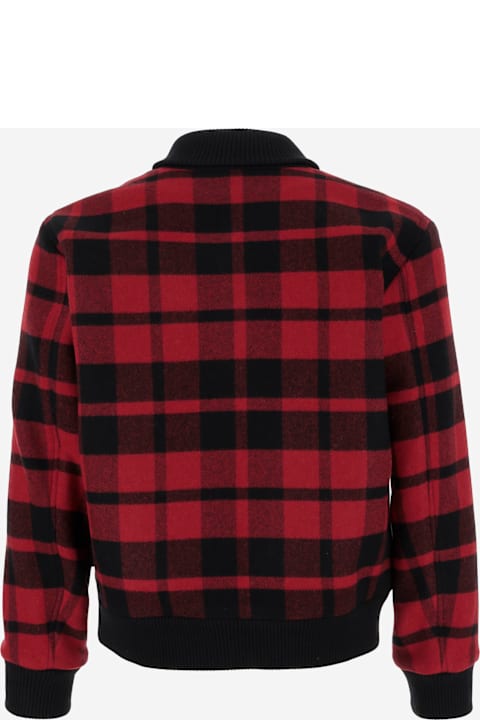 Woolrich for Men Woolrich Wool Blend Bomber Jacket With Check Pattern By Todd Snyder