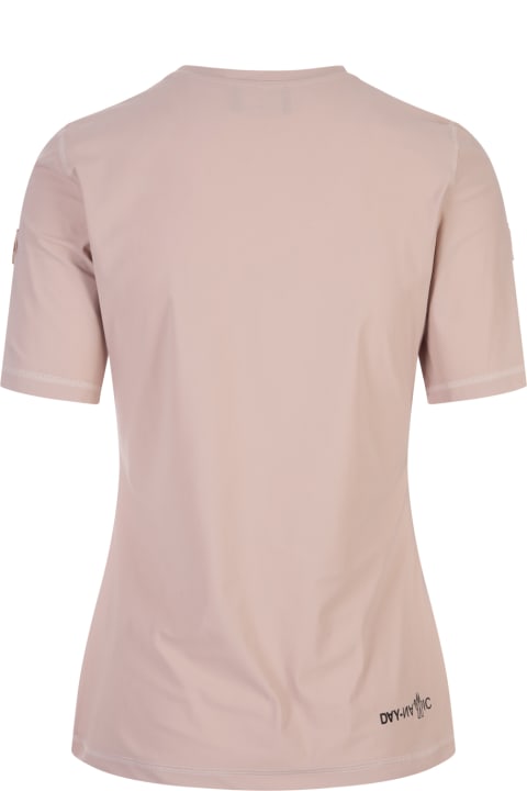 Moncler Grenoble Topwear for Men Moncler Grenoble Pink Sensitive Technical Jersey T-shirt With Logo