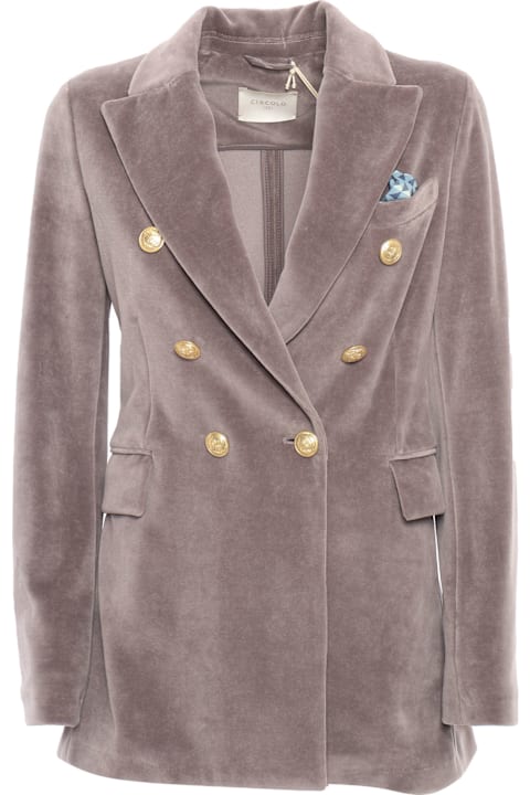 Circolo 1901 Clothing for Women Circolo 1901 Velvet Double Breasted Jacket