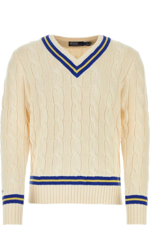 Ralph Lauren Sweaters for Men Ralph Lauren Cream Cotton Sweater