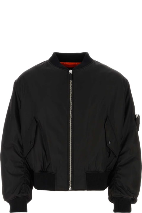Fashion for Men Prada Black Re-nylon Padded Bomber Jacket