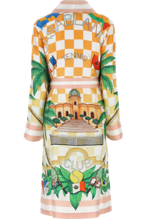 Underwear & Nightwear for Women Casablanca Printed Silk Tennis Club Prive Robe