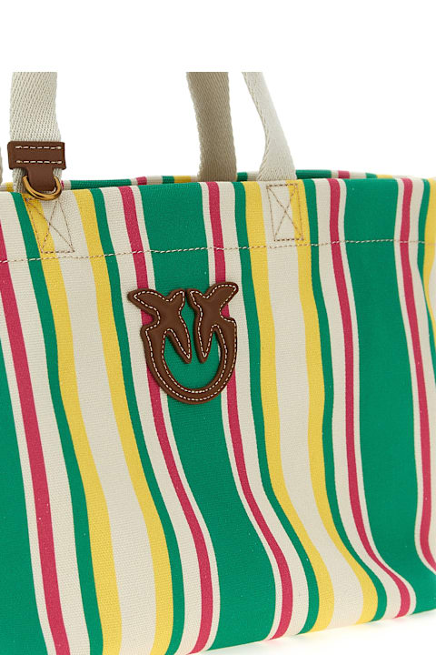 トートバッグ PINKO Shopping medium stripes Multicolor Pinko Shopping Medium Stripes | italist