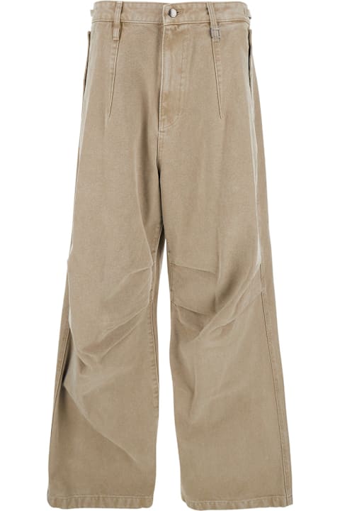 WOOYOUNGMI لـ Women WOOYOUNGMI Beige Pants With Belt Loops In Cotton Man