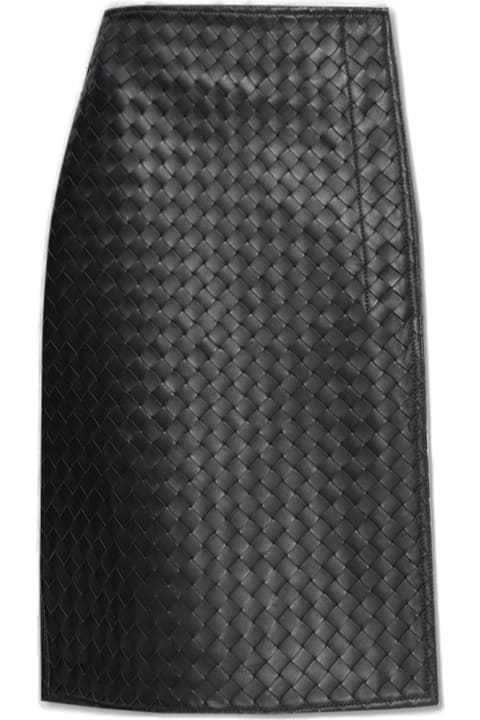 Bottega Veneta Sale for Women Bottega Veneta Crossed Leather Skirt