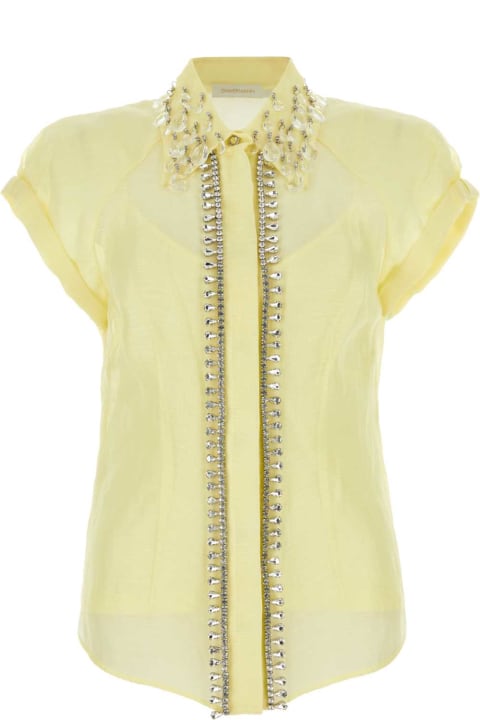 Zimmermann for Women Zimmermann Pastel Yellow Linen Blend Matchmaker Shirt