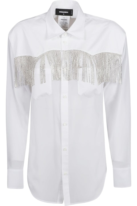 Dsquared2 Topwear for Women Dsquared2 Crystal Fringed Western Shirt