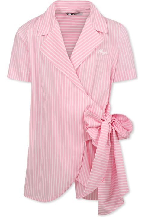 Homeware MSGM Pink Dress For Girl With Logo