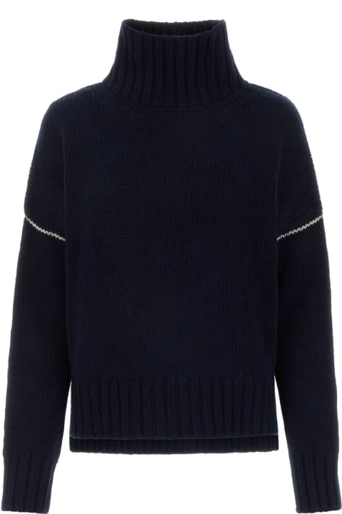 ウィメンズ新着アイテム Woolrich Midnight Blue Wool Sweater