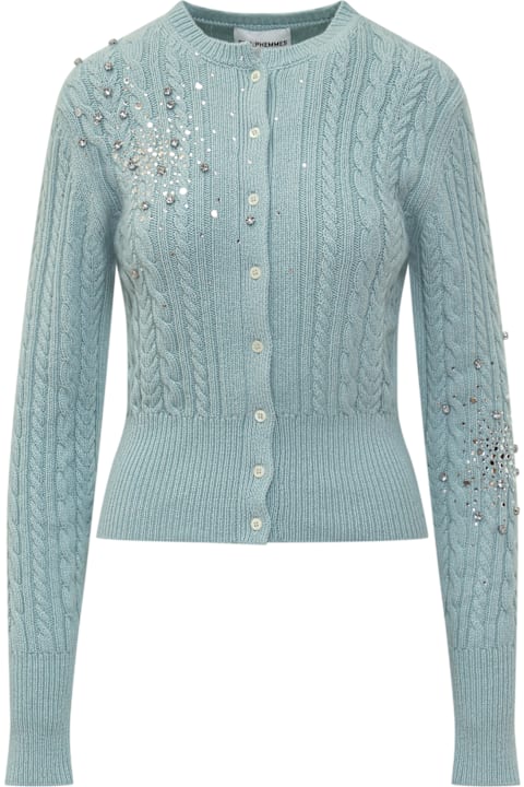 Des Phemmes Clothing for Women Des Phemmes Cardigan With Rhinestones