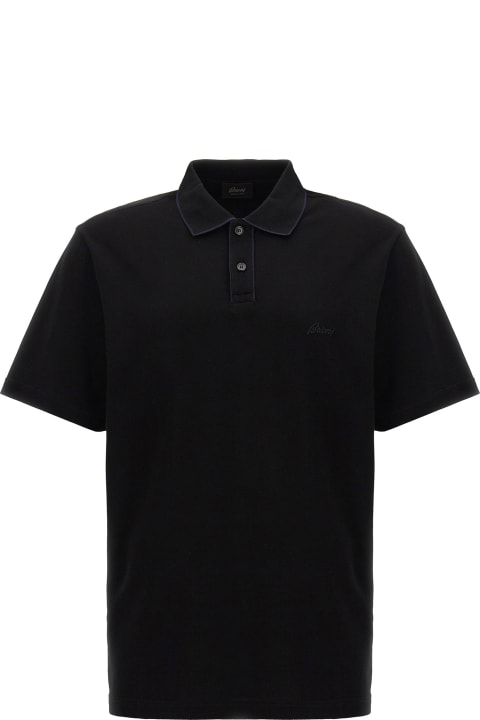 Brioni ملابس علوية لـ القسم الرجالي Brioni Logo Embroidery Polo Shirt