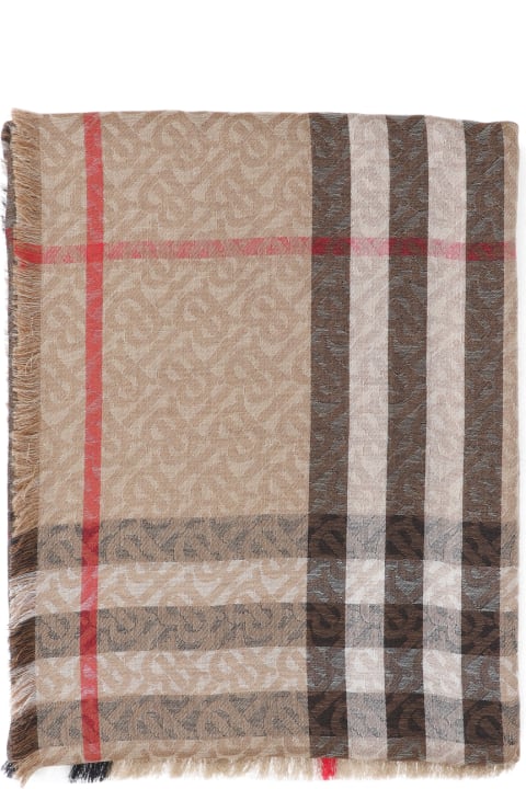 Scarves & Wraps for Women Burberry Embroidered Wool Blend Scarf