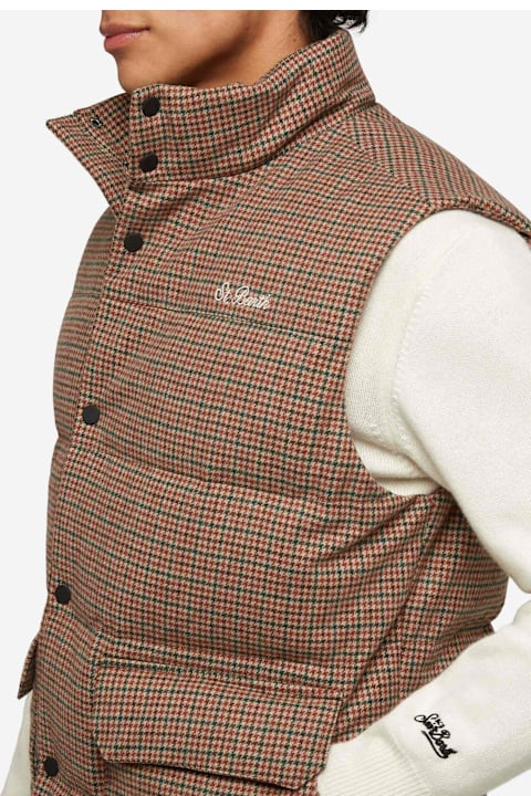 Homeware MC2 Saint Barth Down Padded Vest Thunder With Pied De Poul Print