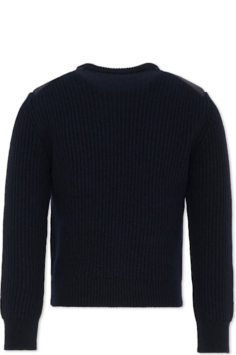 Homeware Moncler Blue Sweater For Boy With Logo