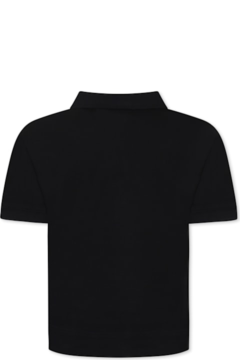 Homeware Burberry Black Polo Shirt For Boy With Equestrian Knight