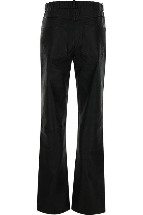 ARMA Clothing for Women ARMA Black Wide Trousers In Leather Woman