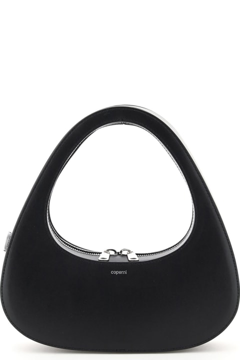 Coperni for Women Coperni Black Leather Baguette Swipe Handbag