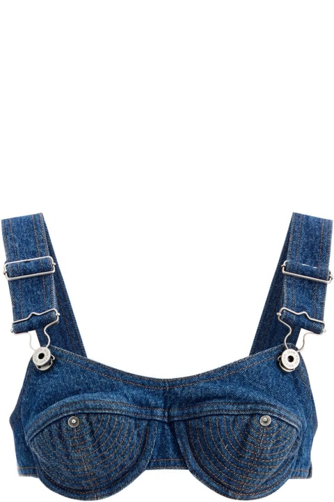 Jean Paul Gaultier ملابس علوية لـ السيدات Jean Paul Gaultier 'denim Overall Bralette With Buck