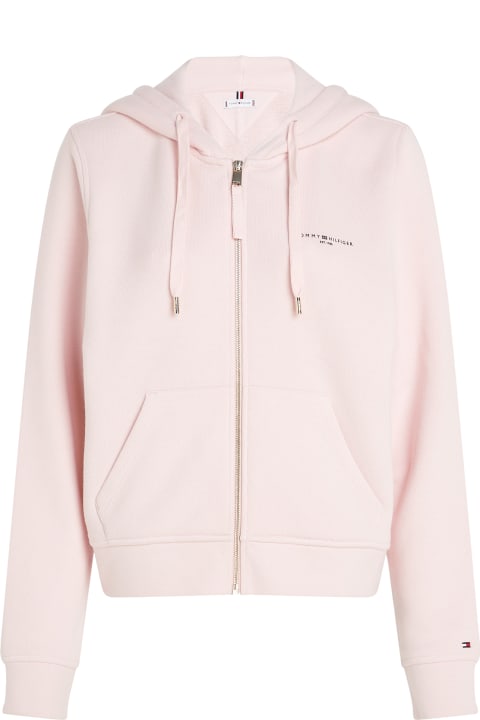 ウィメンズ Tommy Hilfigerのコート＆ジャケット Tommy Hilfiger Pink Sweatshirt With Zip And Hood
