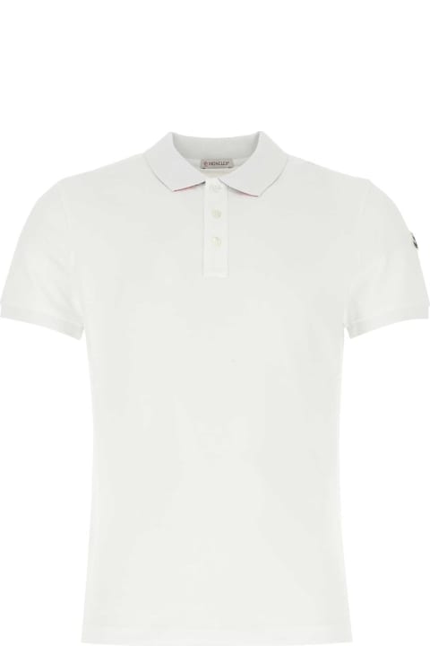 Topwear for Men Moncler White Piquet Polo Shirt