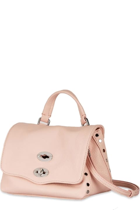 Totes for Men Zanellato Postina Daily Pink Leather Bag With Shoulder Strap