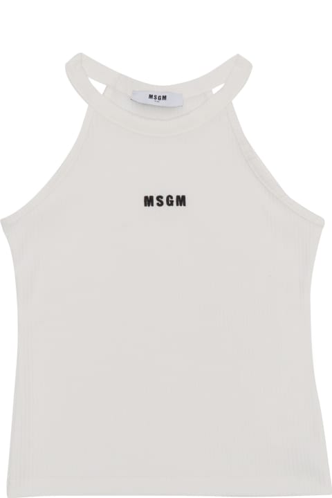 MSGM for Kids MSGM White Tank Top With Logo